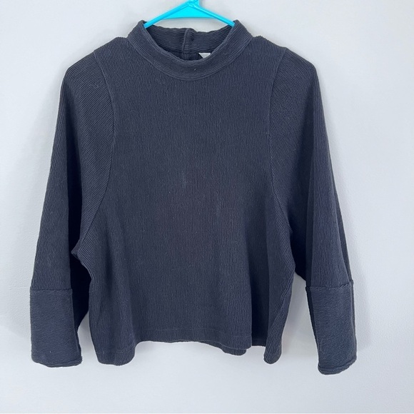 Madewell Texture & Thread black ribbed top size medium - Picture 1 of 8